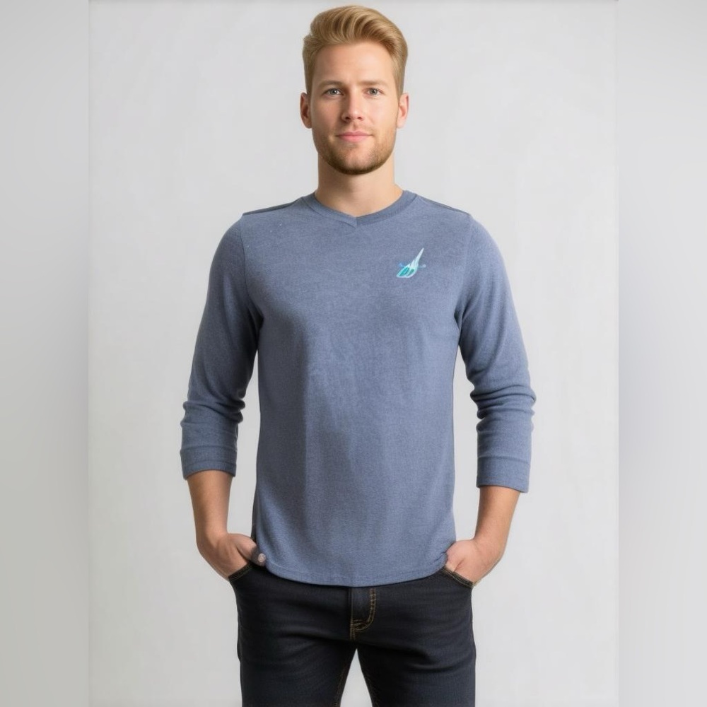 Men's Nautica Long Sleeve Shirt, L, Dark Blue